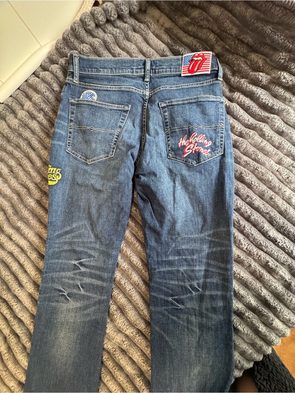 Lucky brand X Rolling Stones Embroidered Dark Blue Men’s Jeans
